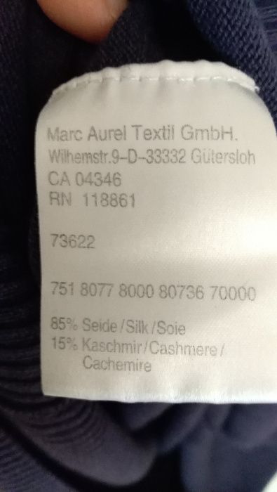 Bluza Marc Aurel, noua, 85%matase+15%casmir, mov ametist