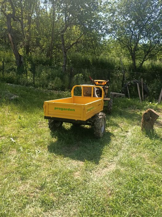 Motocultor cu tractiune 4x4 Progarden Campo 1273 Alpine, 12CP, diesel, pornire electrica, remorca ProGARDEN Campo RMT500T, cu tractiune, roti agricol