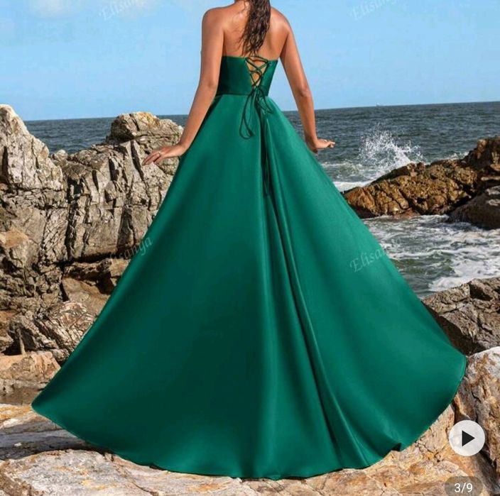 Рокля от луксозен  сатен