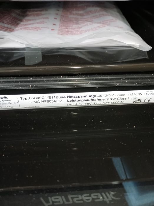 Set vitro (cuptor cu plita electrica), HANSEATIC