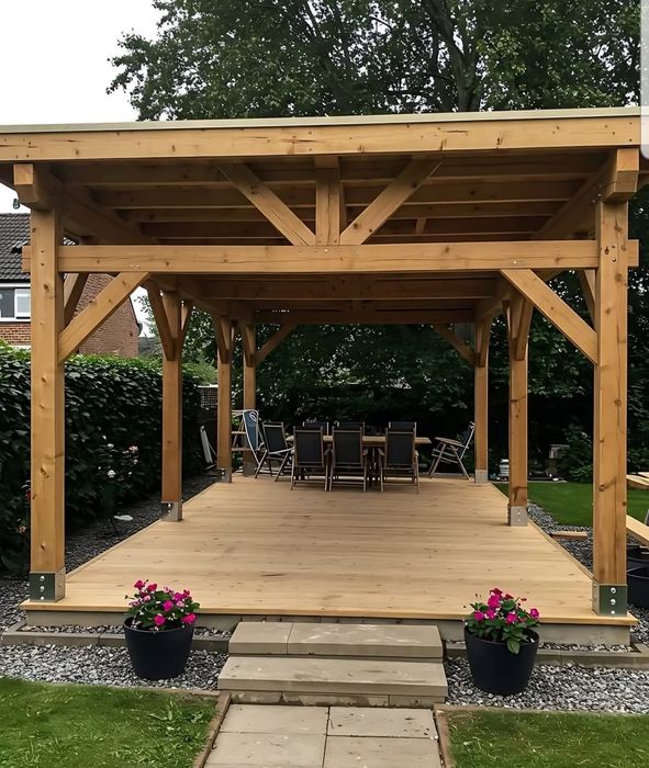 Carport Terasa filigori din lemn