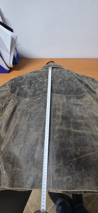 Geaca piele, distressed style marime M 48-50