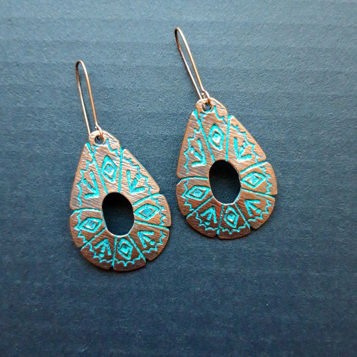 Медни големи обици