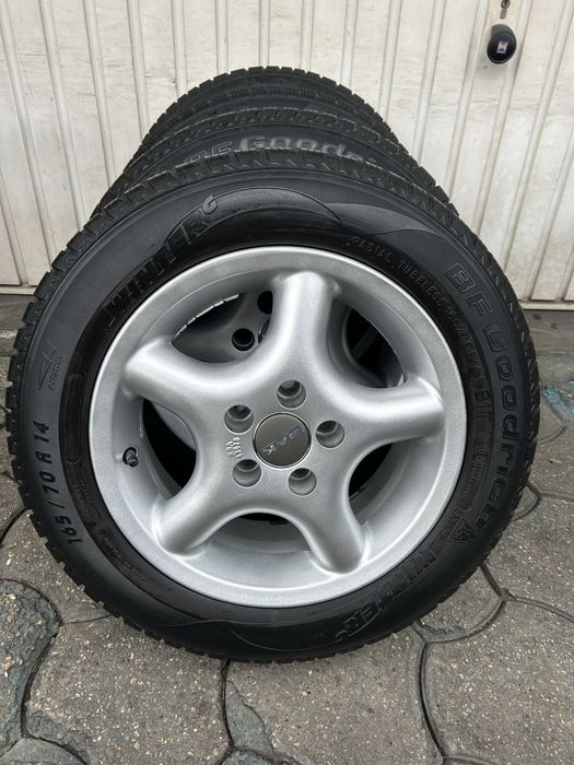 Jante aliaj 5x100mm, anvelope iarna 165/70 R14, Skoda Fabia, Rapid, VW Polo, Fox, Seat Ibiza