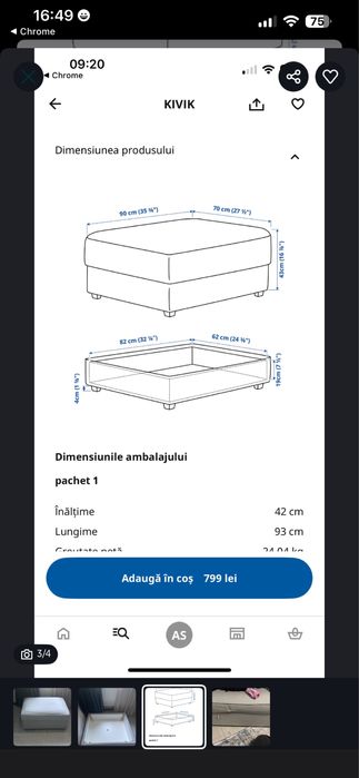 Taburet kivik ikea 2 bucati