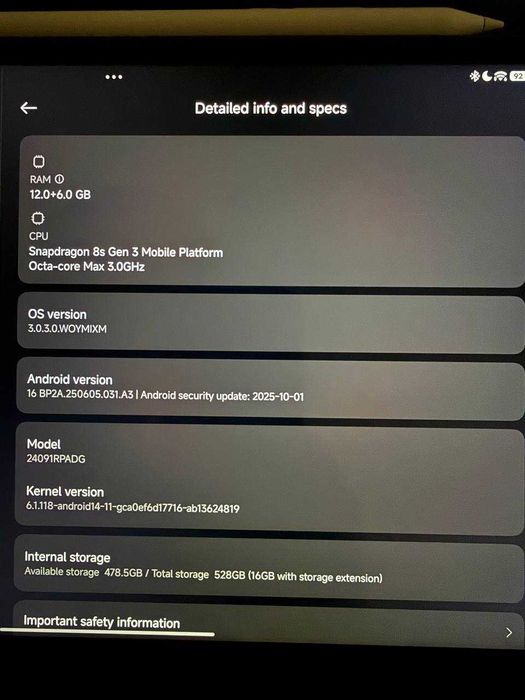 Xiaomi 7 pad pro, yangi