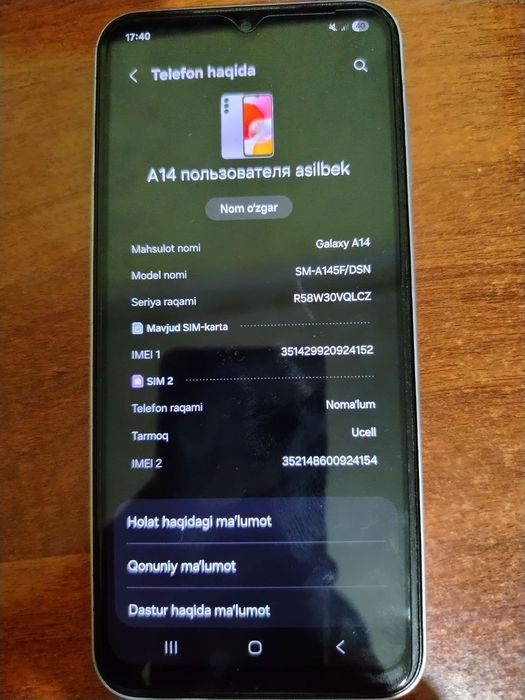 SAMSUNG A14 sotiladi