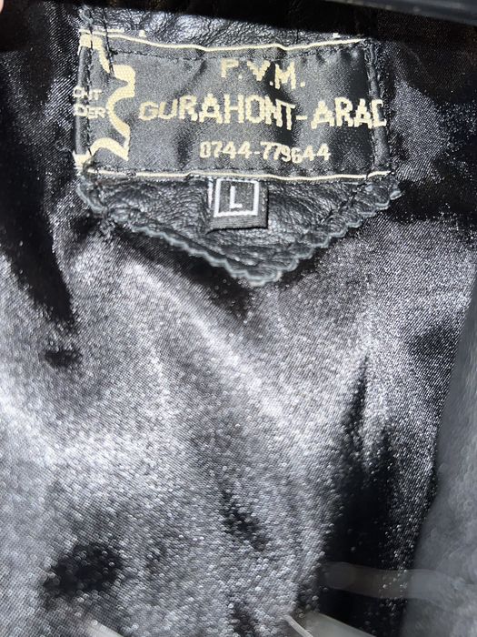 Geaca lunga din piele cu blana