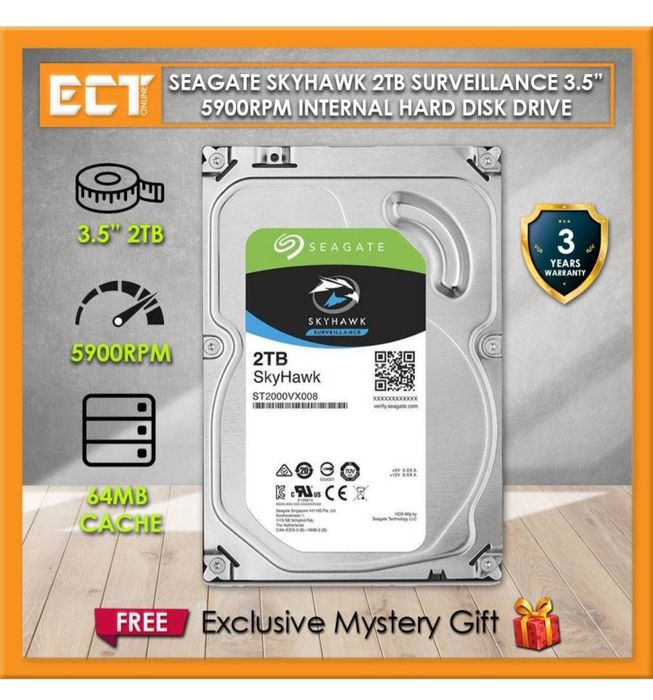 Жесткие диски 2 Tb Seagate SkyHawk