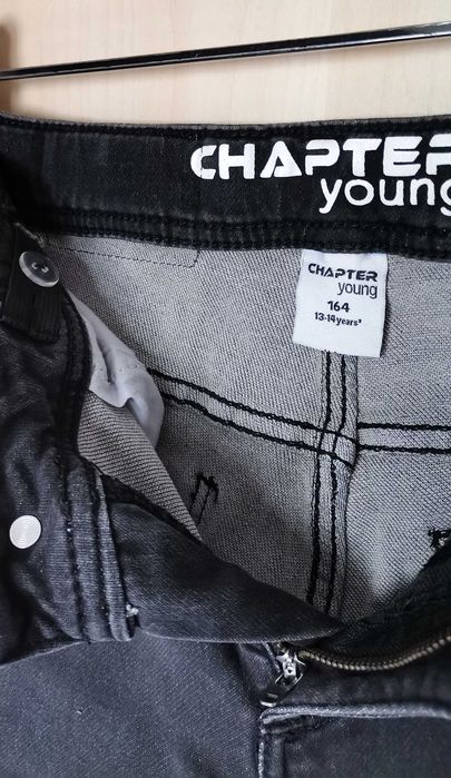 Blugi băieți Takko Chapter Young măr 164 13-14 ani slim fit negri