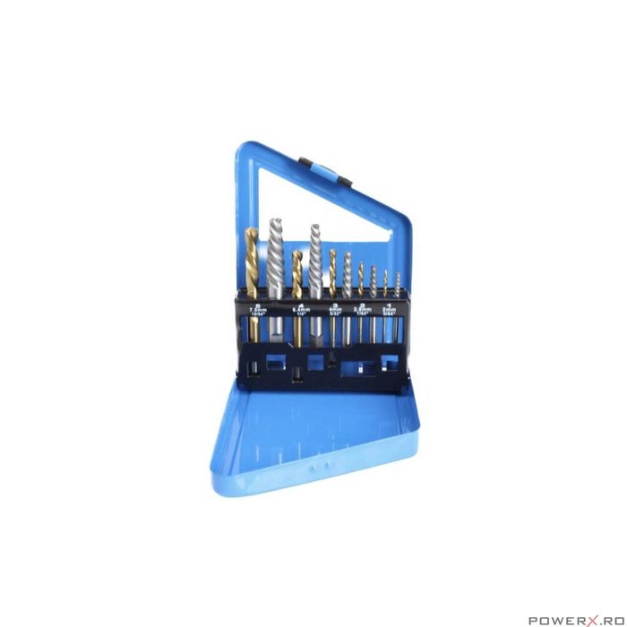 Set de burghie extractoare pentru suruburi deteriorate, HSS 4241, 10