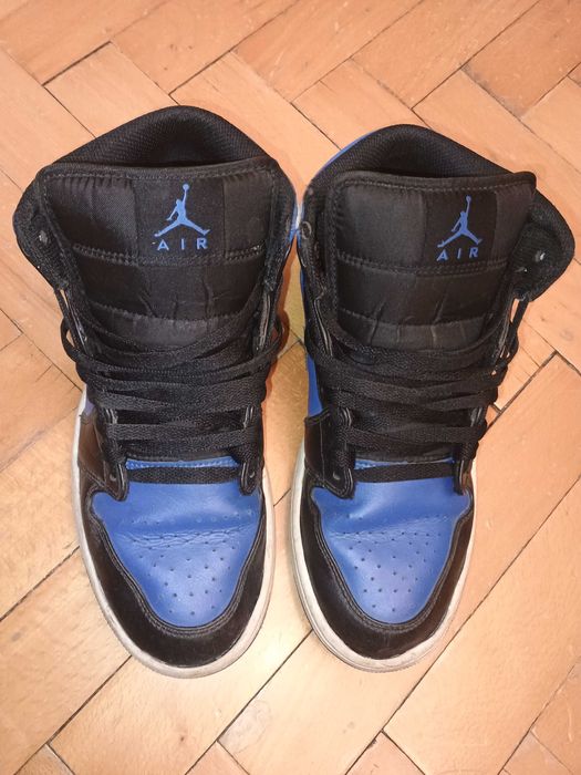 Adidași Jordan 1 Mid, negru cu albastru