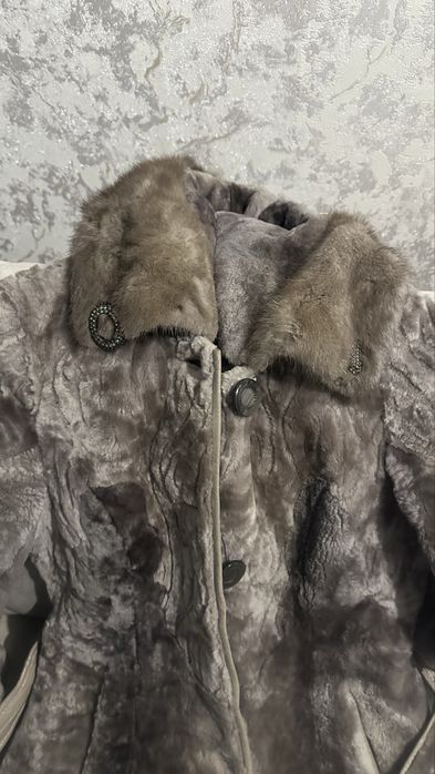 Мутоновая шуба размер М