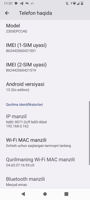Poco c51  xotira 64 GB hamma narsasi radnoy