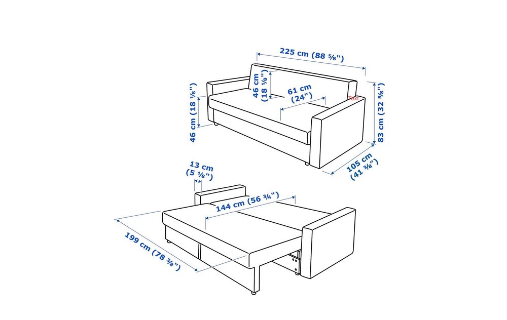 Разтегателен 3-местен диван Ikea