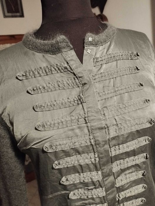 PATRIZIA PEPE мохер и сатенирана коприна дамска блуза