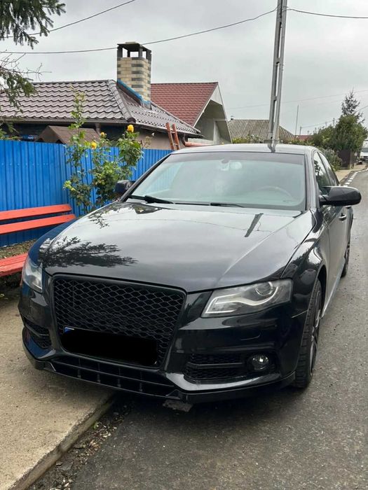 Prelungire Extensie Lip Bara Fata Audi A4 B8 2009-2012, Negru Lucios