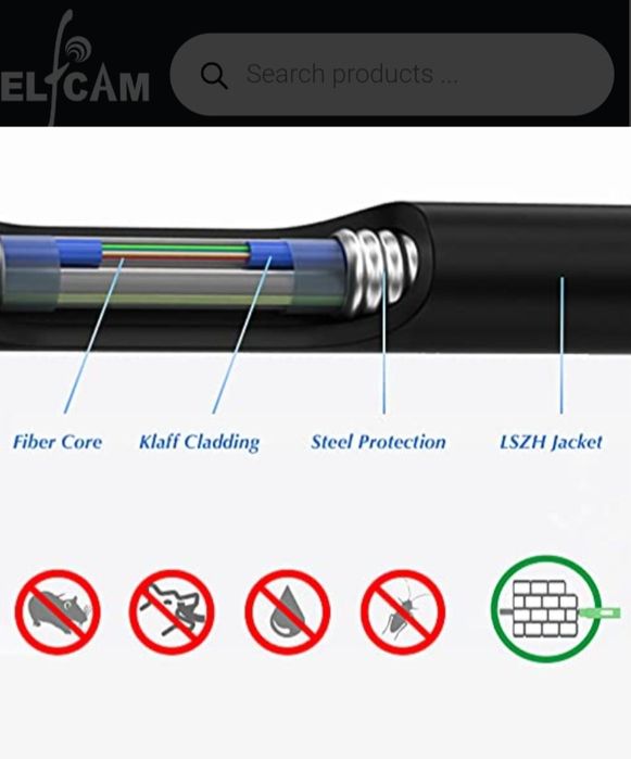 Cablu fibra optica LC/UPC to LC/UPC ramfors metalic 200m