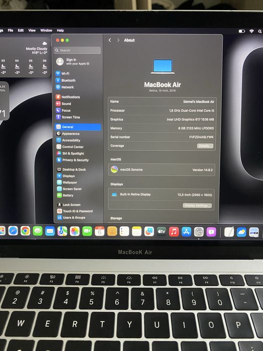 Macbook Air 2019 core i5 Storage 256
