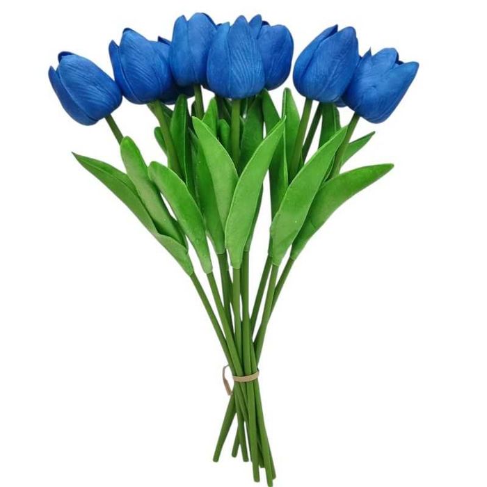 Комплект силиконови лалета 10 бр, 34 см, бели, жълти, сини, червени