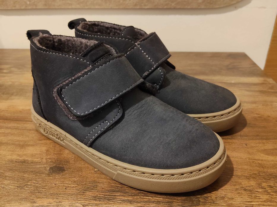 Ghete copii din piele, captusite cu lana, Natural World marime 28