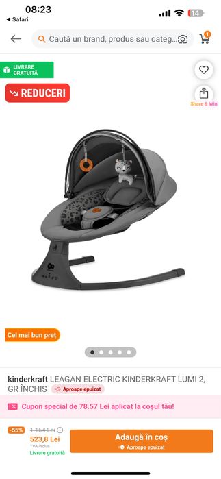 Balansoar electric kinderkraft