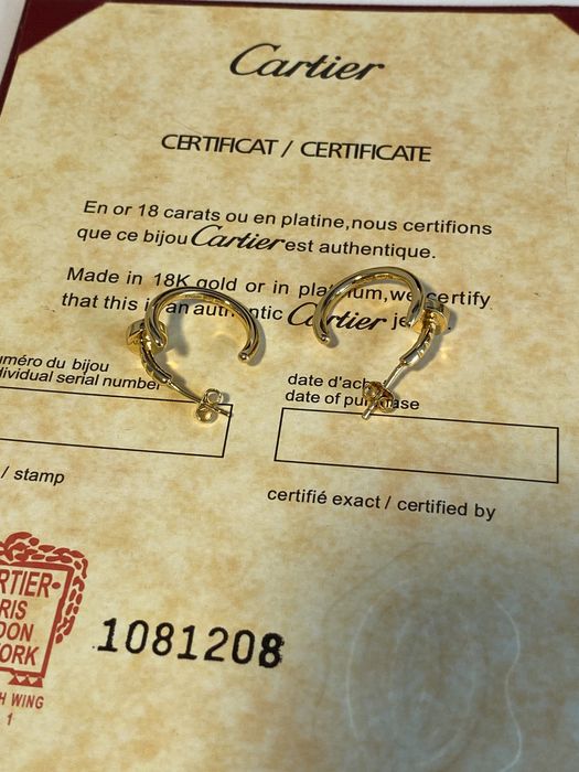 Cercei Cartier Cui Aur 750