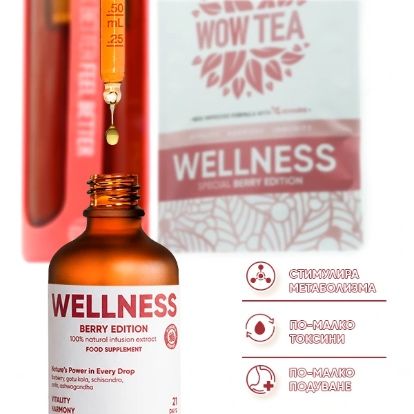 Wow tea -Wellness Berry, Beauty collagen, капки, стимулиращи метаболизма