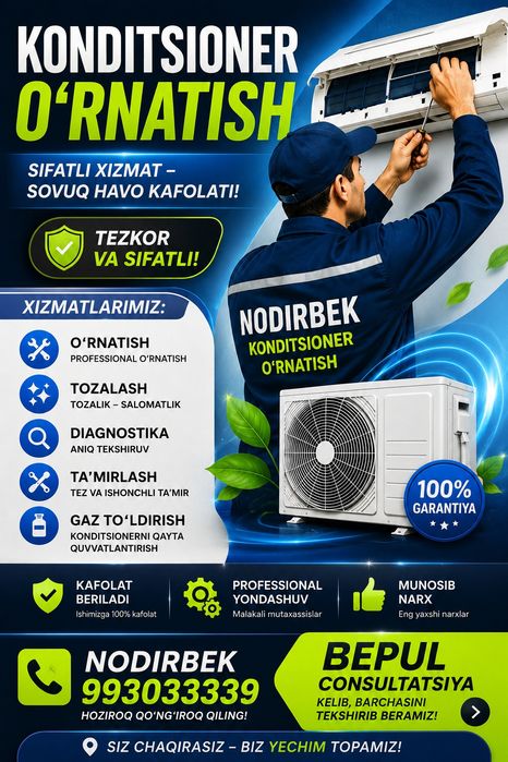 Установка,  ремонт и фреон заправка кондиционеров. С  100 гарантии.