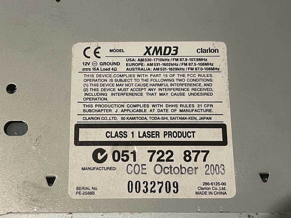 Radio Casetofon CD pentru motocicletă Clarion XDM3 Marine Waterproof