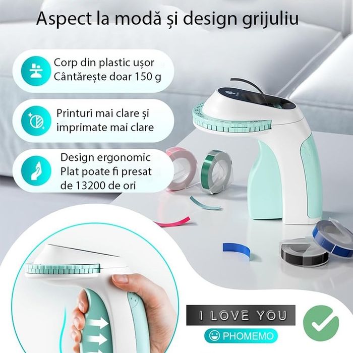 Ръчен принтер за 3D релефни етикети без мастило.