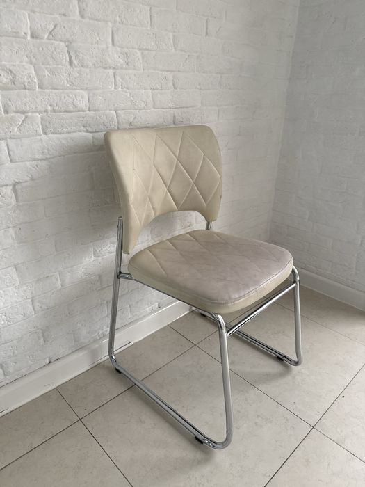 Кухонный / офисный стул, экокожа, хром