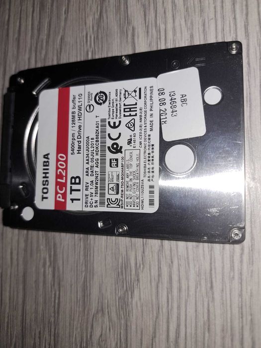 Hard disk laptop Toshiba L200 1TB SATA III 5400rpm/128MB, 46 zile 100%