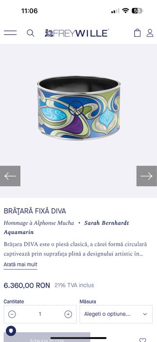 Bratara fixa Diva FREY WILLE (la jumatate de pret)