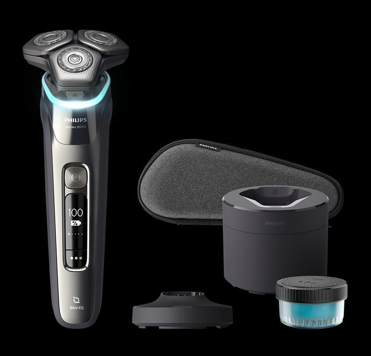 Aparat de barbierit Philips seria 9000 SkinIQ + Suport Spalare