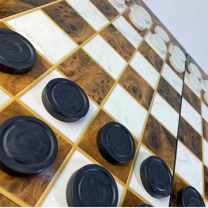 Комплект табла, шах, дама 3в1, дърво, 48x48 см