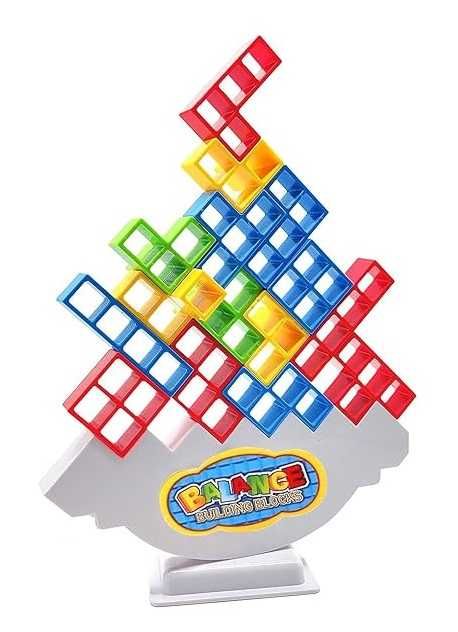 Joc de stivuire, Constructie blocuri Tetris in echilibru, 64 de piese