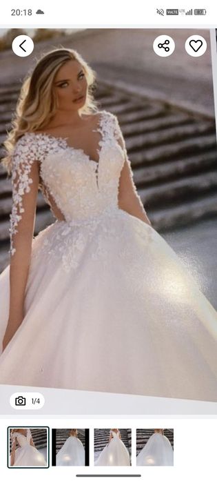 Vând rochie de mireasa,purtata o singura data, mărimea 38