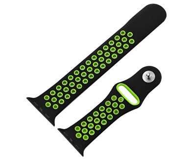 Curea Apple Watch 38 40 41 mm Silicon Negru +Verde