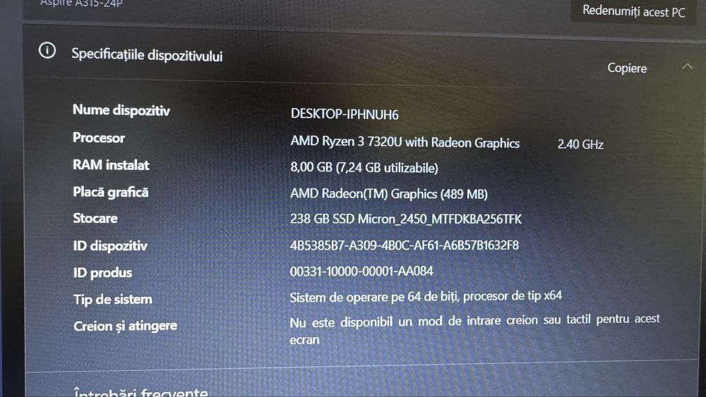Laptop Acer Aspire 3