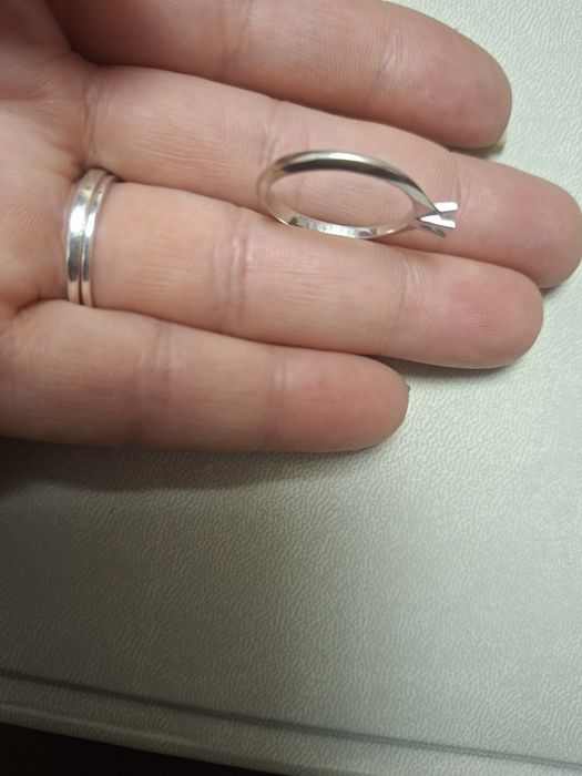 Inel aur alb, diamant 0.10 , serigrafiat in interior