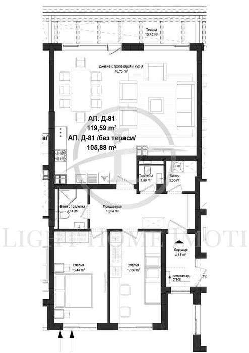 Продава се Тристаен апартамент в Пловдив, Гагарин - 136 кв.м за 853 €/кв.м - Снимка #3