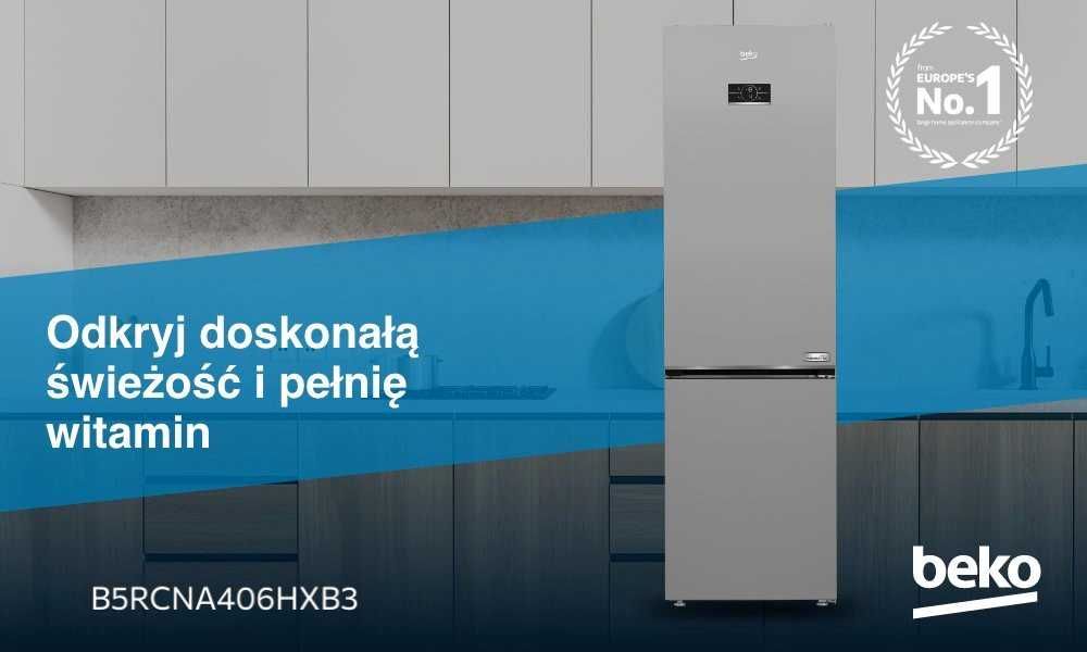 Нов инверторен хладилник с фризер BEKO bPro500 B5RCNA406HXB3 с функция No Frost и HarvestFresh AeroFlow, 203.5 см,