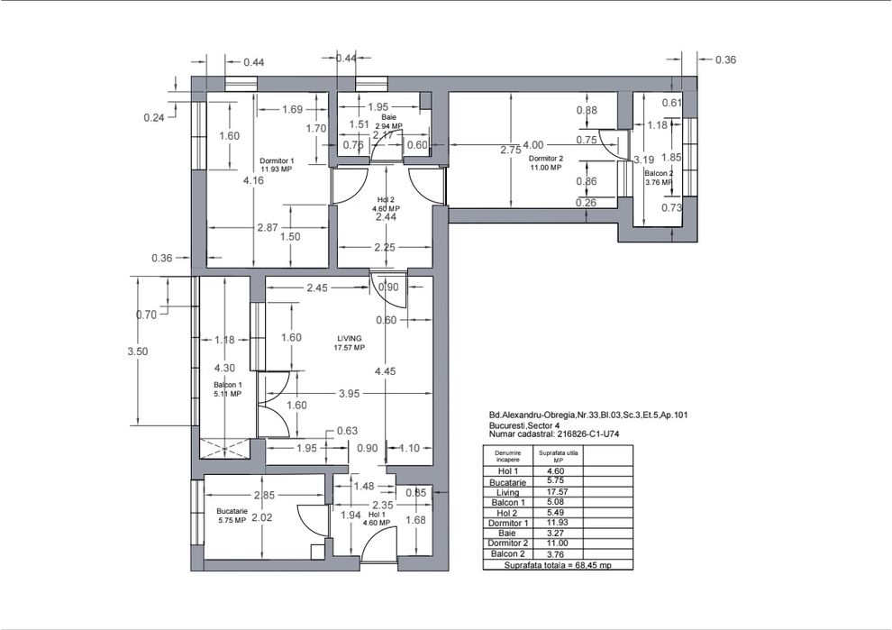 Apartament 3 camere-Alex Obregia