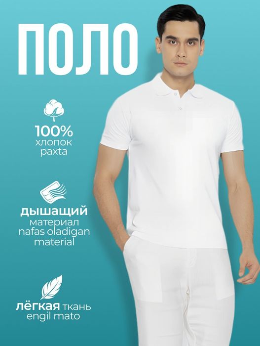 Мужская футболка поло с воротником.