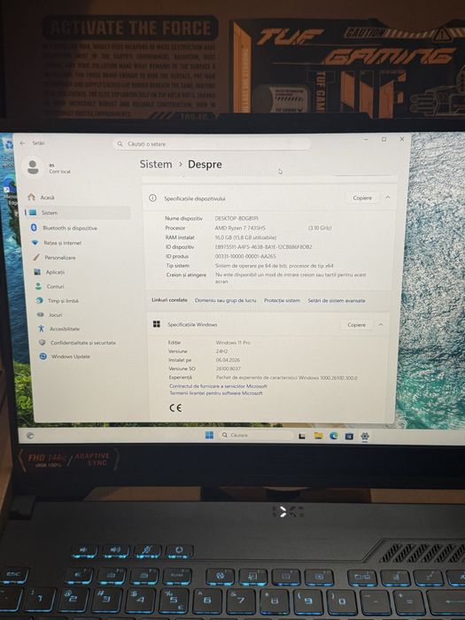 Laptop Asus Tuf Gaming A15