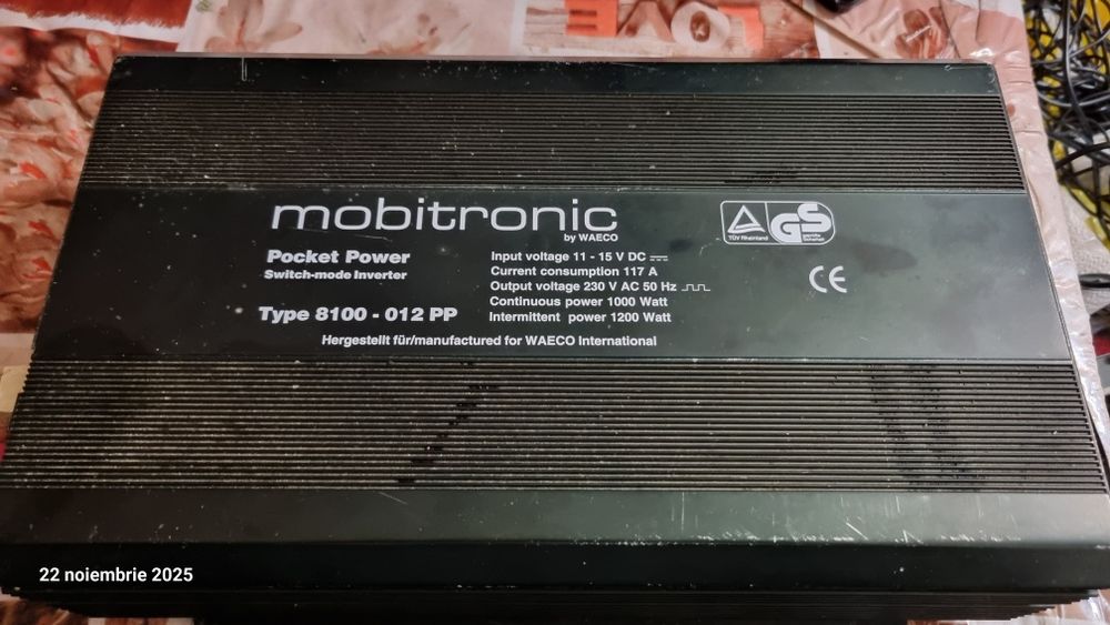 Invertor 1000w, 1500w Mobitronic by Waeco, undă modificată