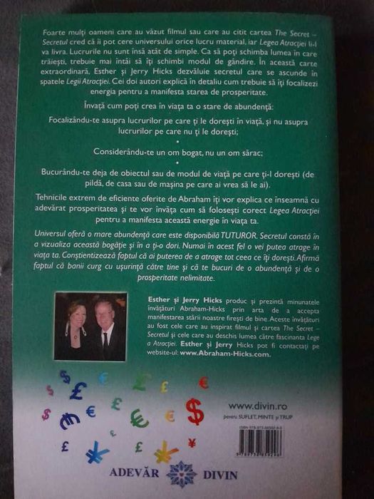RARA, Esther si Jerry Hicks Banii si legea atractiei, noua 2009,360pag