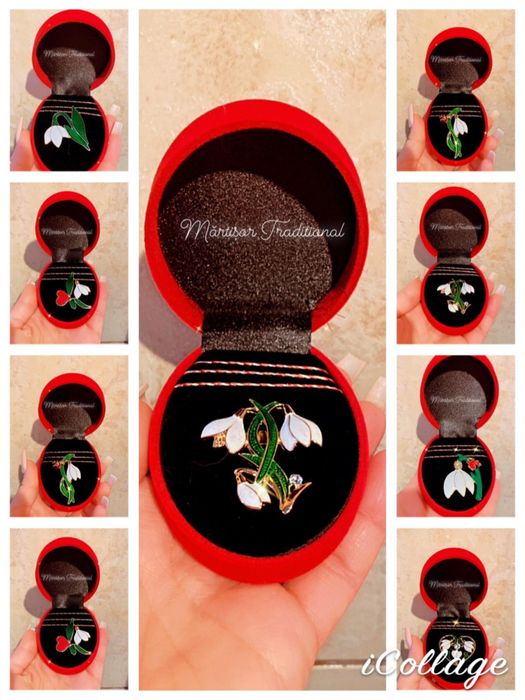 Martisoare brose cutie catifea