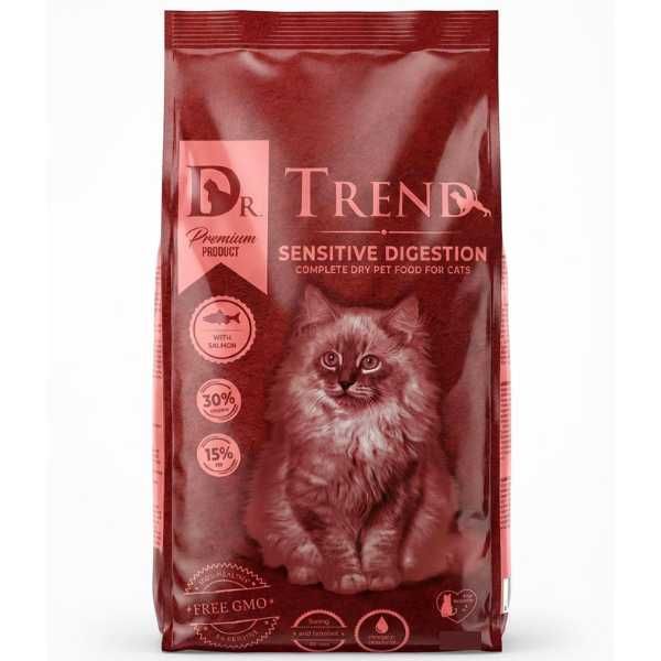 Храна за Котки с Чувствително Храносмилане- със Сьомга- 15кг-Dr. Trend